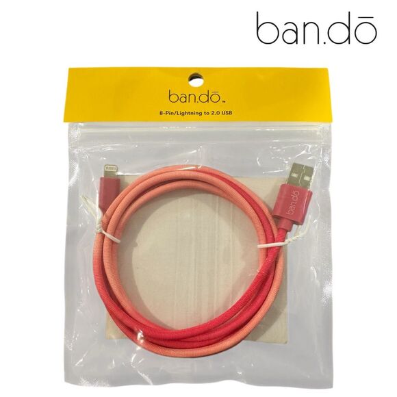 Ban.do 8-Pin Lightning to USB Charging Cable 60" Pink for Apple Devices - Picture 1 of 3